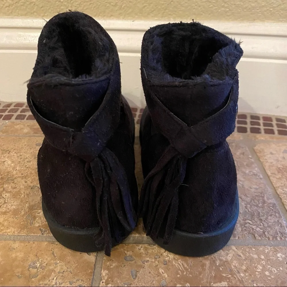JOEBOXER Girls Black Faux Suede Ankle Boots Size 5